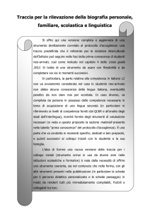 Traccia per la rilevazione della biografia personale, familiare
