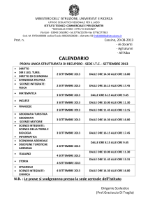 MINISTERO DELL` ISTRUZIONE, UNIVERSITA` E RICERCA