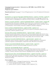 Linguaggio C++ - Dipartimento di Informatica