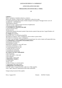 Scienze - “copernico” – pavia