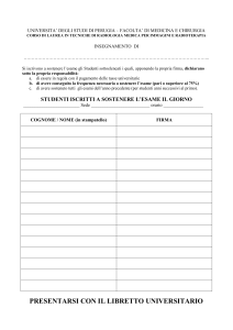 universita` degli studi di perugia – facolta` di medicina e chirurgia