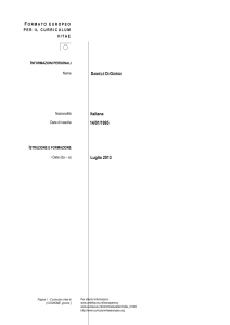 FORMATO EUROPEO PER IL CURRICULUM VITAE