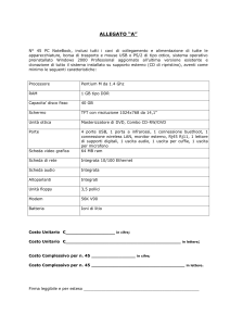 Esempio caratteristiche PC NoteBook