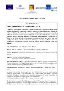 Corso operatore socio assistenziale
