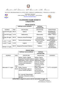 CALENDARIO ESAMI DI IDONEITA`