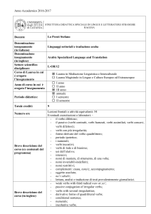 Linguaggi settoriali e traduzione araba