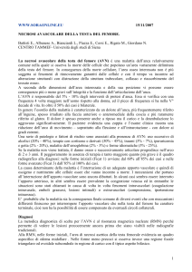 La necrosi avascolare della testa del femore