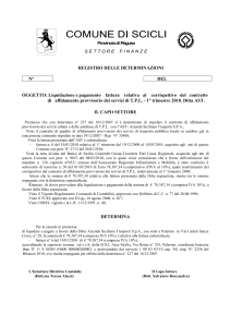 Determina Dirigenziale del Settore Finanze n