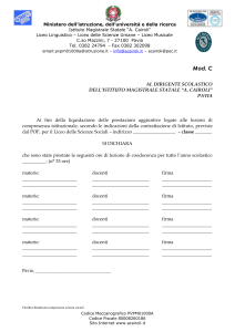 al dirigente scolastico - Liceo Adelaide Cairoli