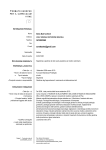 FORMATO EUROPEO PER IL CURRICULUM VITAE