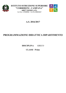 A.S. 2016/2017 PROGRAMMAZIONE DIDATTICA DIPARTIMENTO