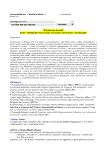 Pedagogia dell`adolescenza programma 2007