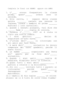 Completa le frasi con HANNO oppure con ANNO