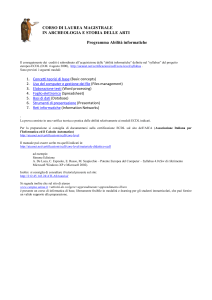Abilità informatiche - Corso di laurea in Archeologia e Storia delle