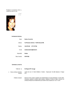 FORMATO EUROPEO PER IL CURRICULUM VITAE