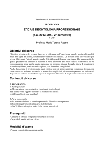 Obiettivi del corso - Dipartimento di Scienze della Formazione