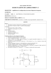 Esercitazione N. 3 - Determinazione della risposta in frequenza di