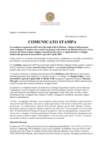 Oggetto - Università di Modena e Reggio Emilia Notizie on-line