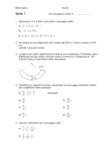 Matematica Nome: Serie 1 Da consegnare entro il