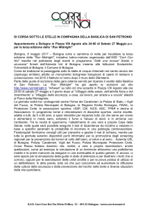 COMUNICATO STAMPA NR.1 - BOLOGNA RUN