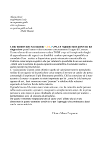lettera di ringraziamento della famiglia Fregonese