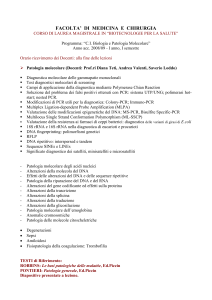 corso di laurea magistrale in “biotecnologie per la salute”