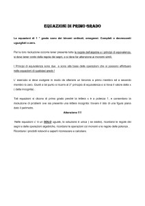 Equazioni di 1 grado