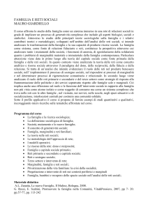 sociologia della famiglia - Dipartimento di Scienze della Formazione