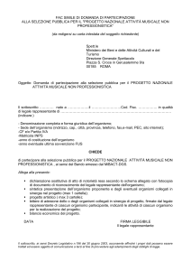 FAC SIMILE DI CANDIDATURA PER LA PARTECIPAZIONE AL