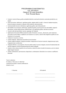 PROGRAMMA DI MATEMATICA A.S. 2012/2013 Classe 5^ B Liceo