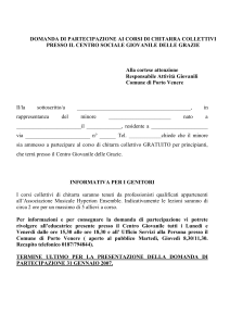 domanda di partecipazione ai corsi di chitarra collettivi