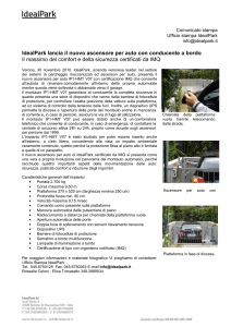 IdealPark lancia il nuovo ascensore per auto con conducente a