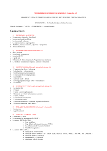 PROGRAMMA DI INFORMATICA GENERALE