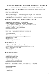 programma preventivo - Classi Perlo