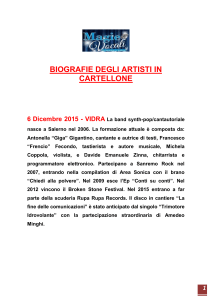 biografie artisti in cartellone