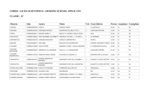 CORSO : LICEO SCIENTIFICO - OPZIONE SCIENZE APPLICATE