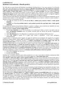 La filosofia positiva e l`idealismo trascendentale