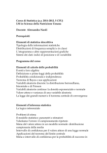 Programma di Statistica per Biologia