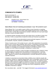 Comunicato Stampa Optical Master Club 007