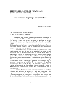 097 Lettera sulla pastorale vocazionale