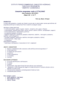 programma svolto italiano 2A cat