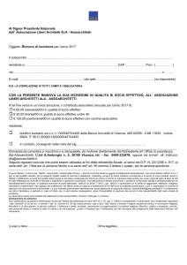 Rinnova l`iscrizione via e-mail con la versione doc