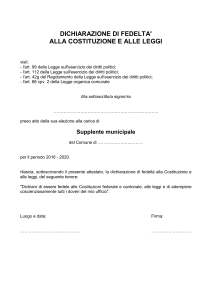 DICHIARAZIONE DI FEDELTA` ALLA COSTITUZIONE E ALLE LEGGI