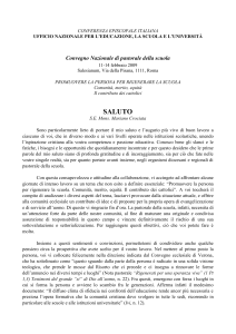 Saluto al convegno sulla scuola
