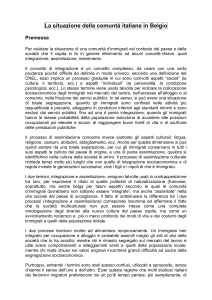 La situazione della comuntà italiana in Belgio