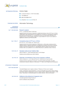 Antonio Giglio Europass CV, ESP