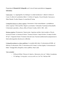 Programma di Elementi di Crittografia per il corso di laurea