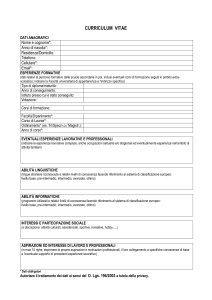 Cv pre-iscrizione