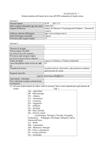 Scheda sintetica del bando da inviare all`URP unitamente al