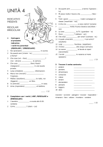Presente indicativo - verbi regolari e irregolari